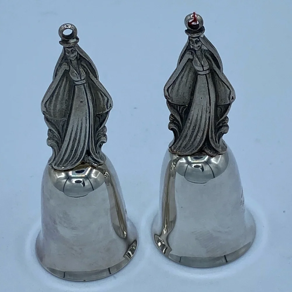 Reed & Barton 12 Days of Christmas Bell Silver Plated 9 Ladies Dancing Set of 2